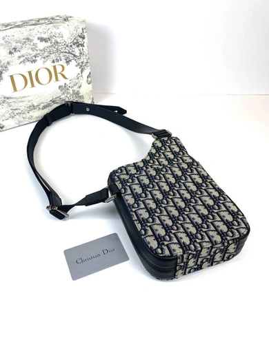 Женская сумка Christian Dior из жаккардовой ткани Dior Oblique  20/16/5 фото-6