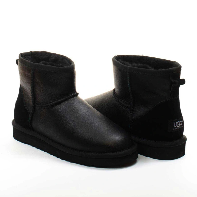 Угги женские ботинки UGG Mini Classic Metallic Black фото-4