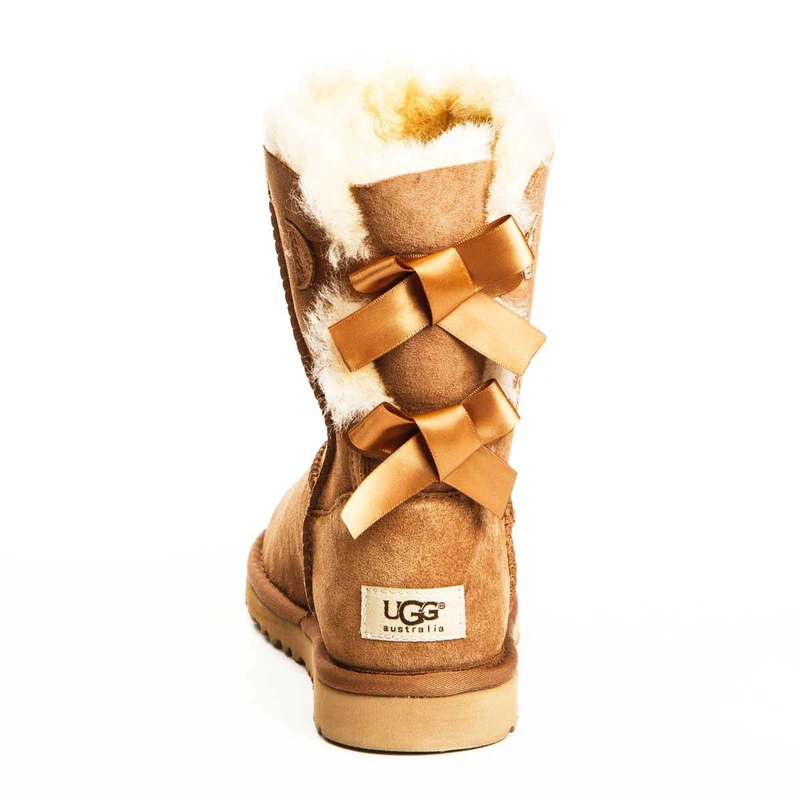 Угги женские ботинки UGG Bailey Bow Chestnut фото-3