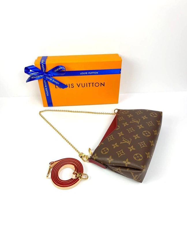 Женский клатч Louis Vuitton Pallas MNG Noir из канвы коричневый 22/13/5 см A85669 фото-5