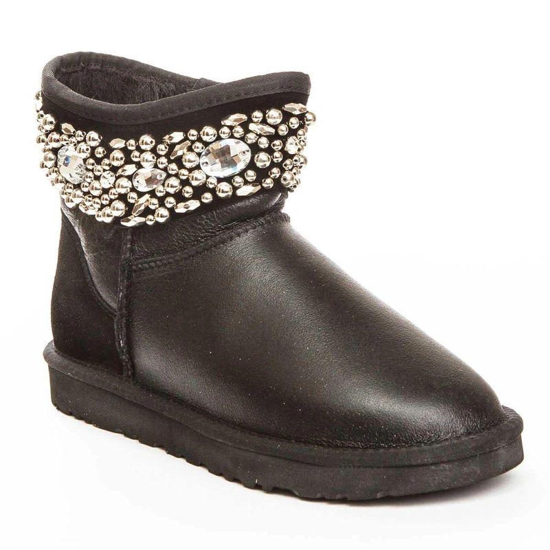 Угги женские ботинки UGG Jimmy Choo Crystals Metallic Black фото-2