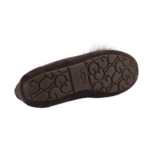 Угги женские мокасины UGG Pom Pom Dakota Chocolate фото-5