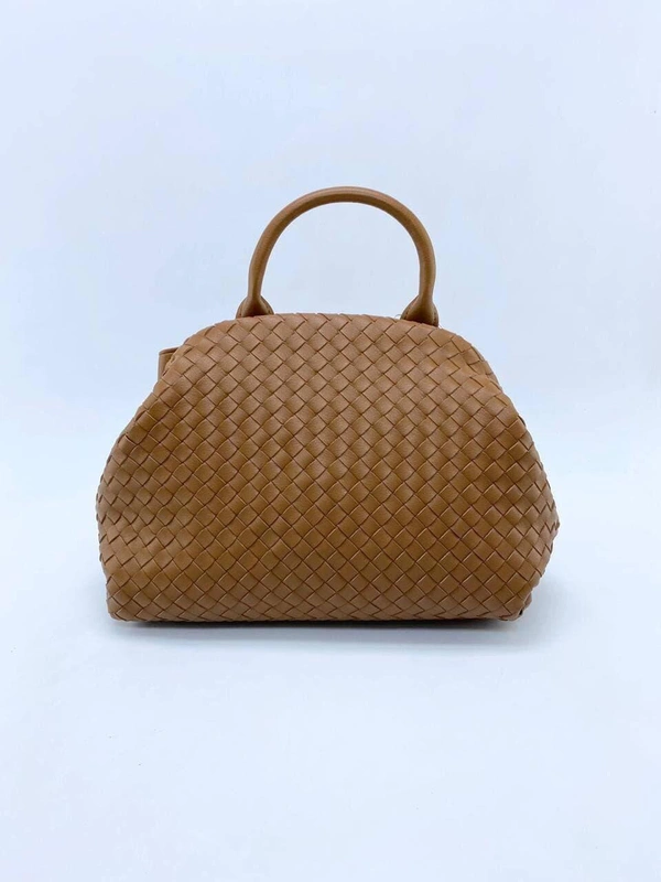 Женская кожаная сумка Bottega Veneta оранжевая 28/21/8