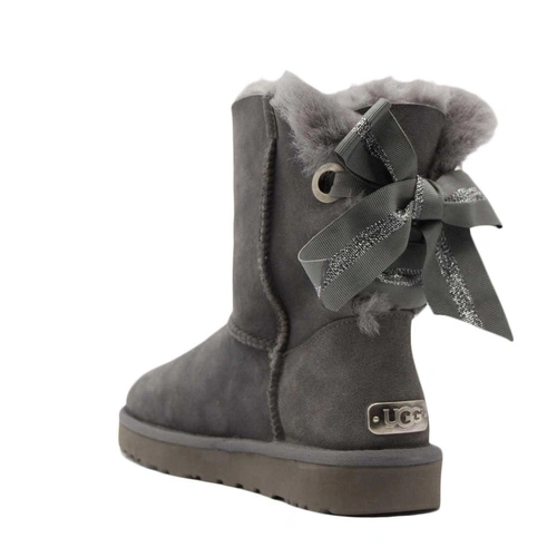 Угги женские ботинки UGG II Bailey Bow Customizable Grey фото-3