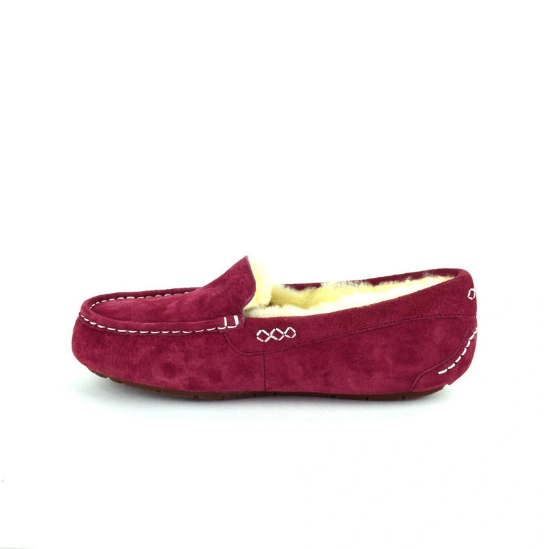 Угги женские мокасины UGG Ansley Wine Red фото-5