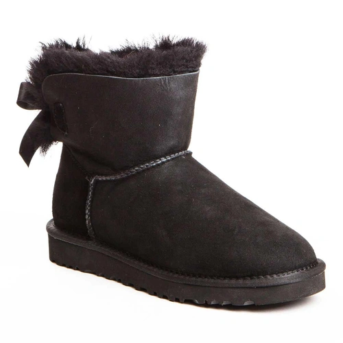 Угги женские ботинки UGG Mini Bailey Bow Black фото-2