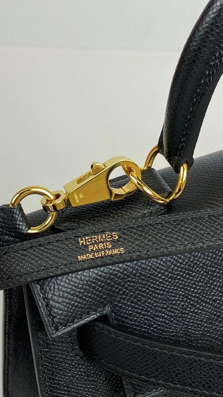 Женская кожаная сумка Hermes премиум-люкс черная A59032 фото-13