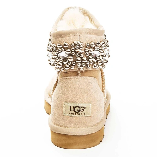 Угги женские ботинки UGG Jimmy Choo Crystals Sand фото-3