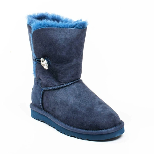 Угги женские ботинки UGG Bailey Button Bling Navi фото-3