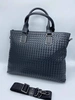 Кожаная сумка Bottega Veneta черная для документов 39/30 см. A70851 фото-1