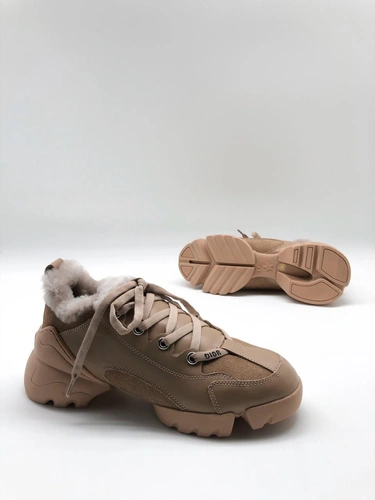 Зимние ботинки женские Dior бежевые
