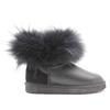 Угги женские ботинки UGG Mini Fox Fur Metallic Ultra Black фото-1