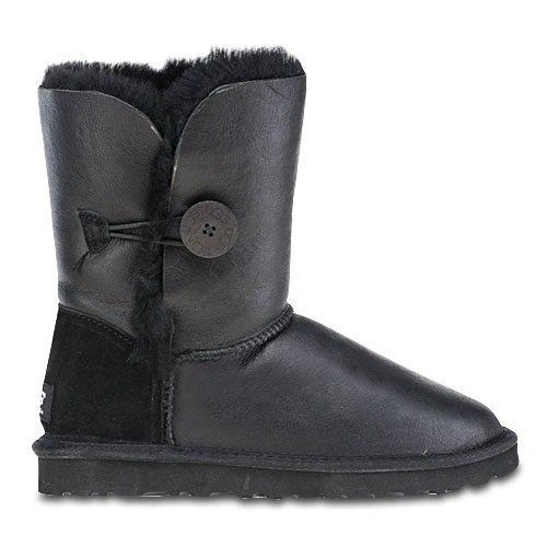 Угги детские UGG Kids Bailey Button Metallic Black фото-2