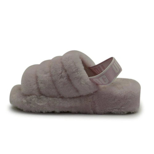 Угги тапочки женские UGG Women Slippers Fluff Yeah Slide Seashell Pink фото-6