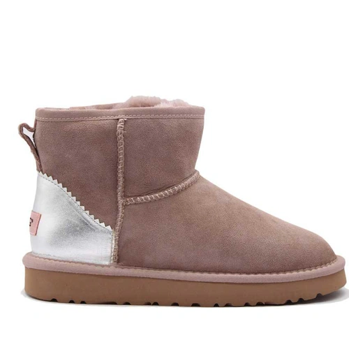 Угги женские ботинки UGG II Mini Classic Metallic Seshell Sand