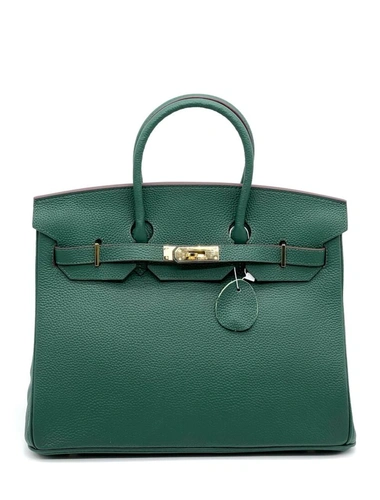 Женская сумка Hermes Birkin 35×26 см A109443 зелёная