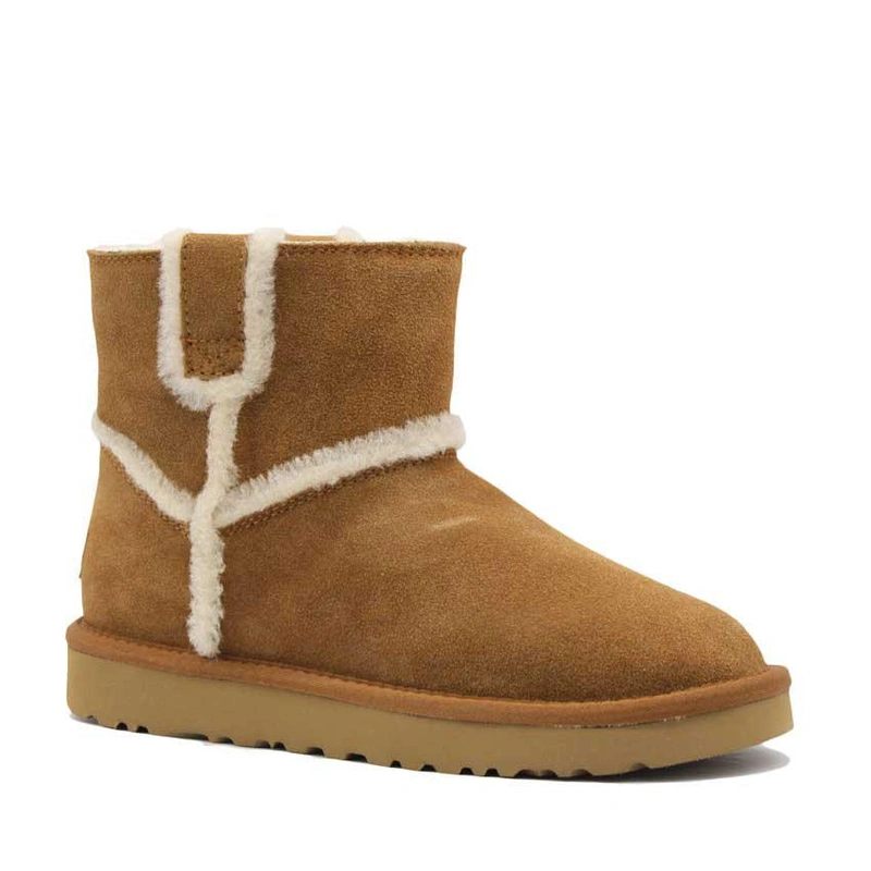 Угги женские ботинки UGG Mini Spill Seam Boot Chestnut фото-2