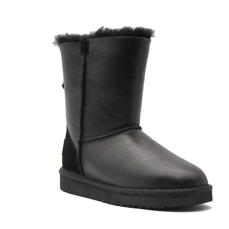 Угги женские сапоги UGG Zip Metallic Black фото-4