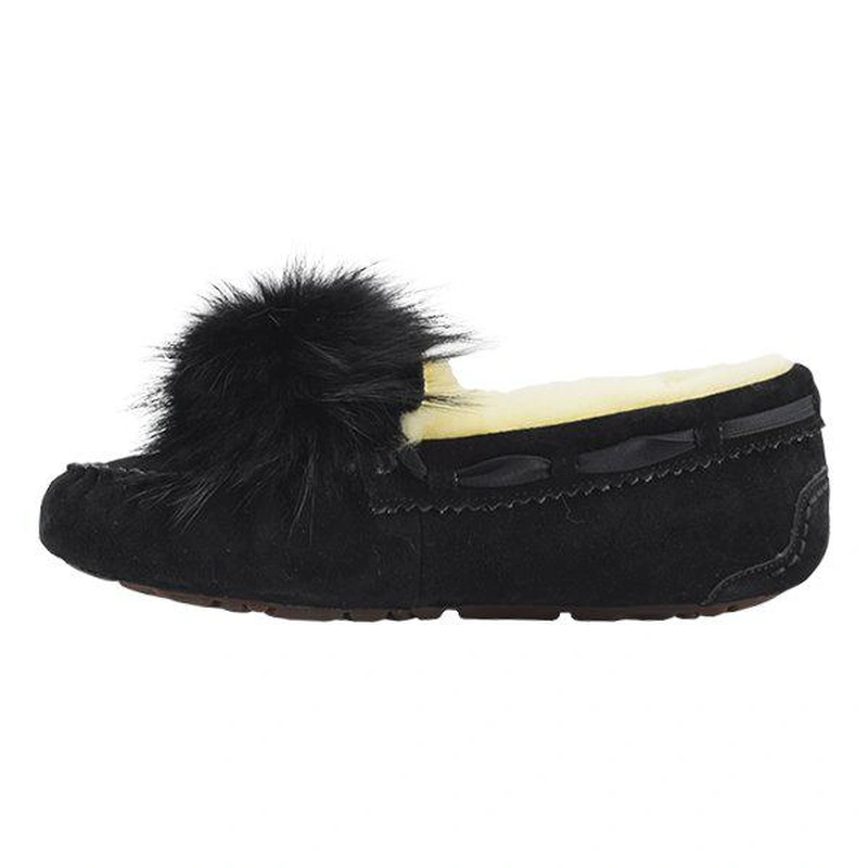 Угги женские мокасины UGG Pom Pom Dakota Black фото-5