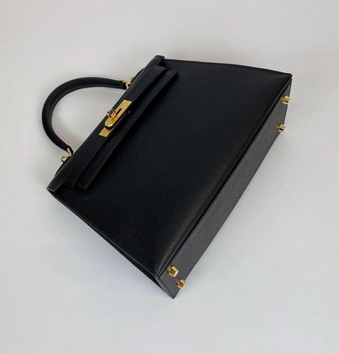 Женская кожаная сумка Hermes премиум-люкс черная A59032 фото-4