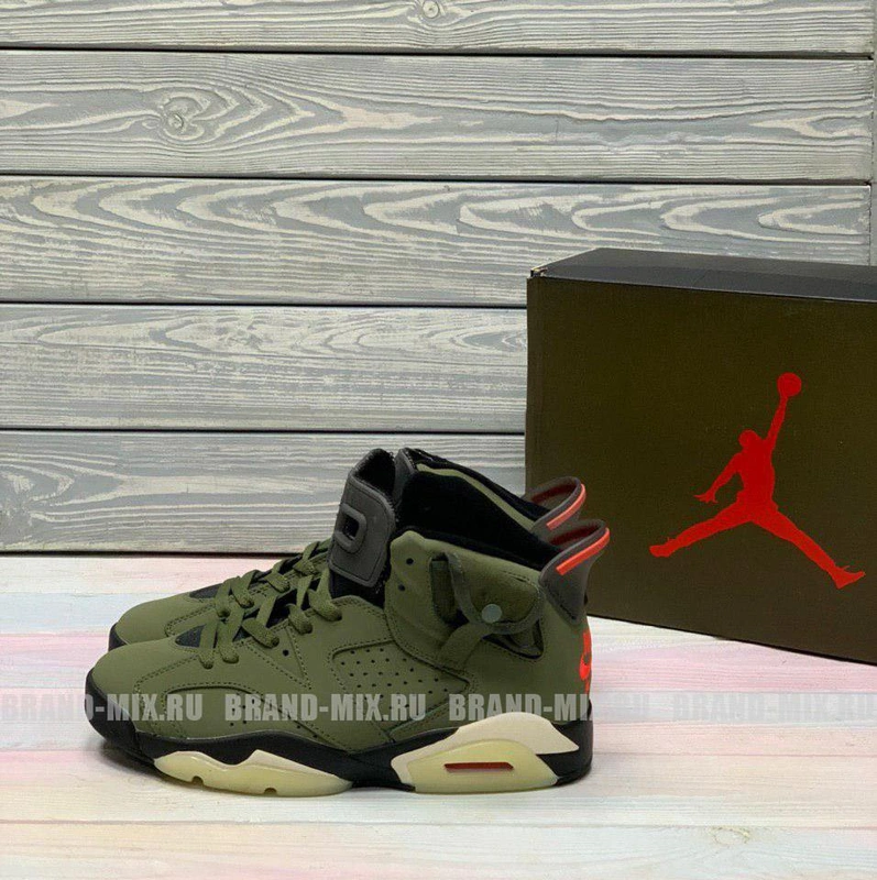 Кроссовки Nike Air Jordan 6 Travis Scott «Cactus Jack» Khaki фото-5