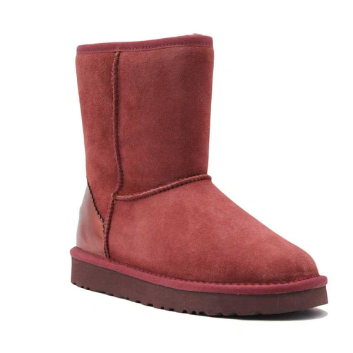 Угги женские ботинки UGG II Classic Short Metallic Seshell Bordo фото-2