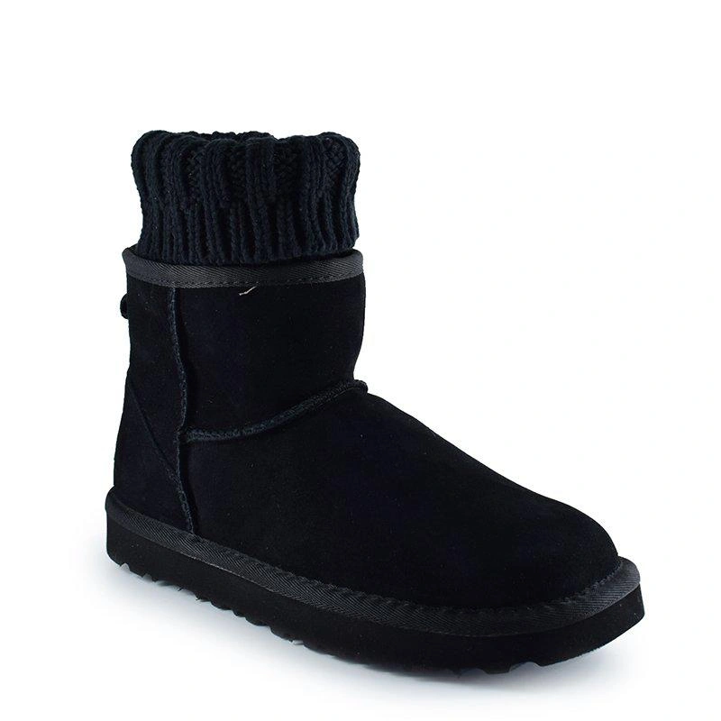 Угги женские UGG Sacai Knit Classic Mini II Black фото-5