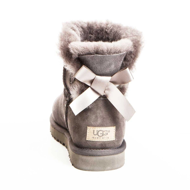 Угги женские ботинки UGG Mini Bailey Bow Grey фото-3