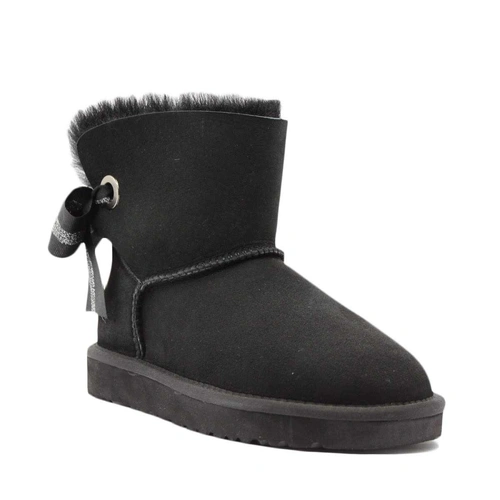 Угги женские ботинки UGG II Mini Bailey Bow Customizable Black