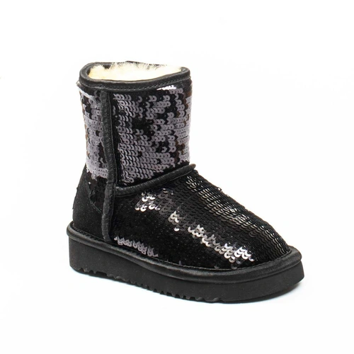 Угги детские ботинки UGG Kids Sparkles Black фото-3