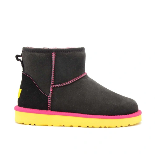 Угги женские ботинки UGG Mini Classic Black-Yellow