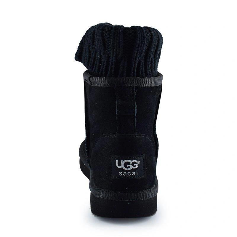 Угги женские UGG Sacai Knit Classic Mini II Black фото-7