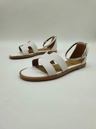 Босоножки женские Hermes Chypre Sandals A110018 замшевые бежевые фото-3