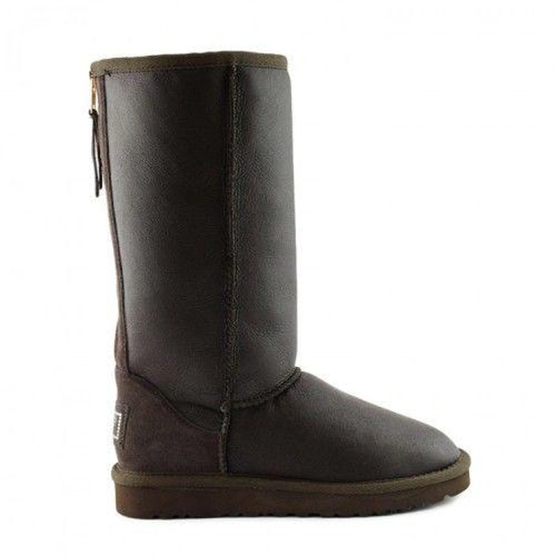 Угги женские UGG Tall Zip Metallic Chocolate