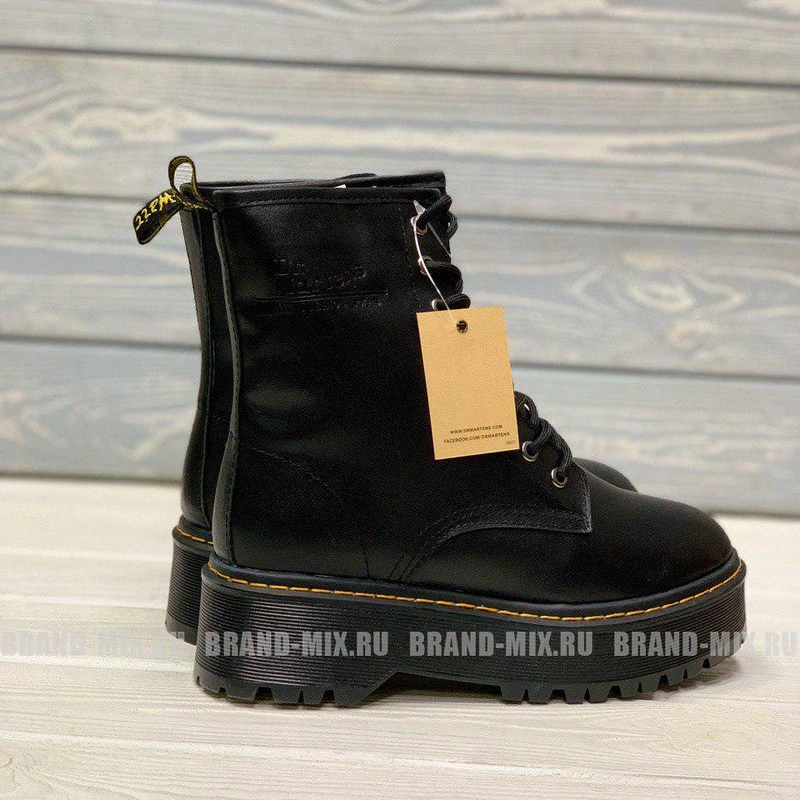 Мартинсы ботинки Dr Martens 1460 Jadon Smooth на платформе чёрные фото-2