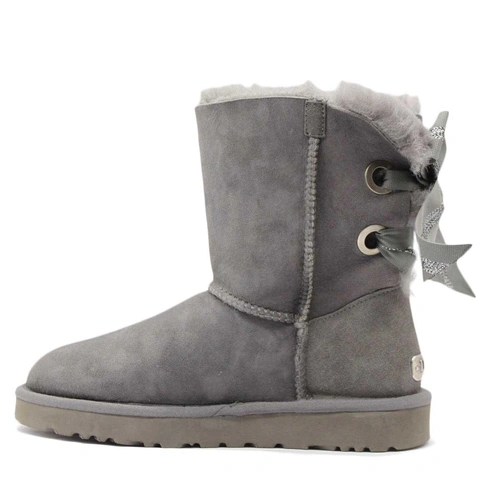 Угги женские ботинки UGG II Bailey Bow Customizable Grey фото-2