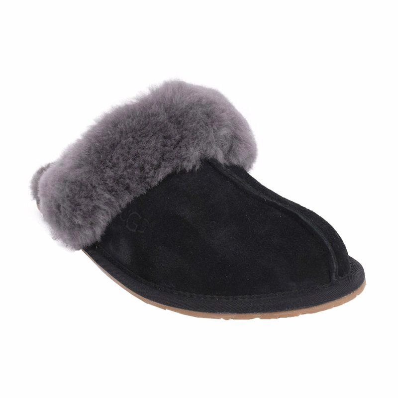 Угги тапочки женские UGG Slippers Scuffette II Black фото-5