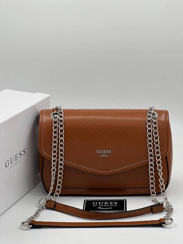 Сумка GUESS коричневая, размер 24/14