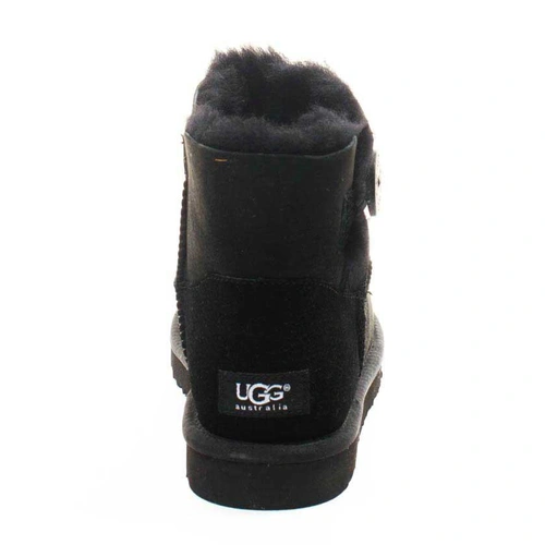 Угги женские ботинки UGG Mini Bailey Button Black фото-3