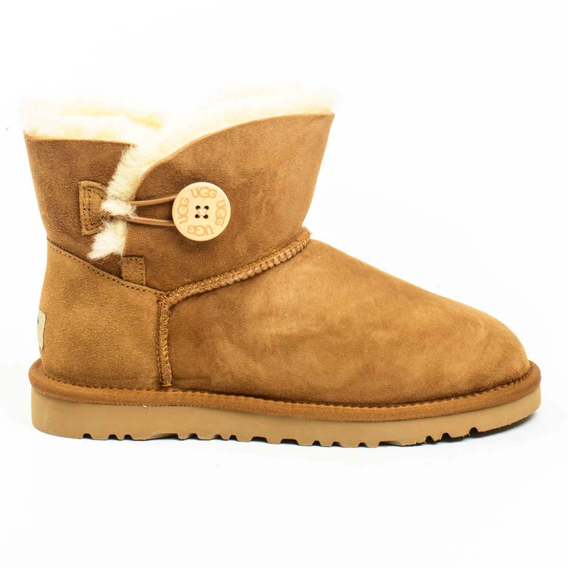 Угги женские ботинки UGG Mini Bailey Button Chestnut