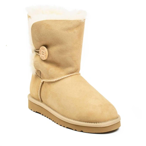 Угги женские ботинки UGG Bailey Button Sand фото-3