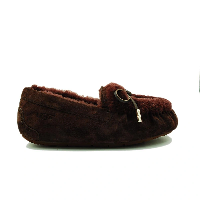 Угги женские мокасины UGG Dakota Revers Chocolate фото-2