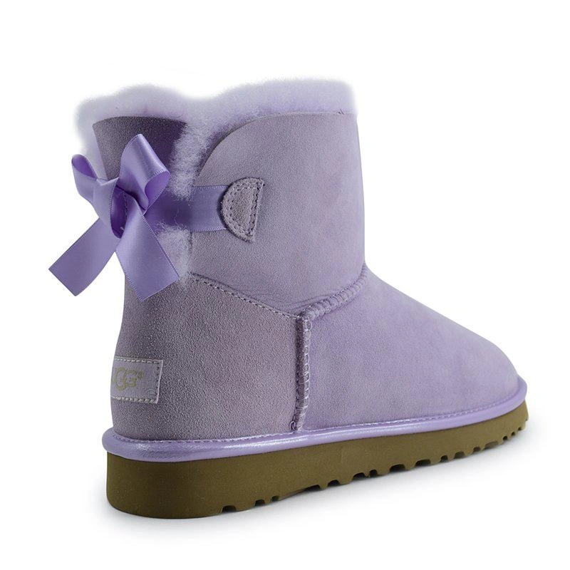 Угги женские мини UGG Mini Bailey Bow II Metallic Lavender фото-3