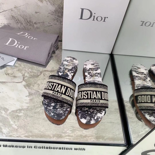 Шлёпанцы женские Christian Dior разноцветные премиум-люкс коллекция 2021-2022 A73231 фото-4