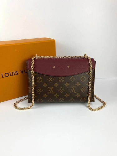 Женская сумка Louis Vuitton Saint-Placide премиум-люкс коричневая 25/16/7 см. a70342 фото-4