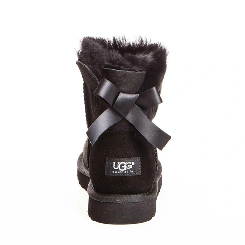 Угги женские ботинки UGG Mini Bailey Bow Black фото-3