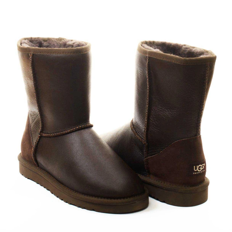 Угги мужские ботинки UGG Classic Short Metallic Chocolate фото-4