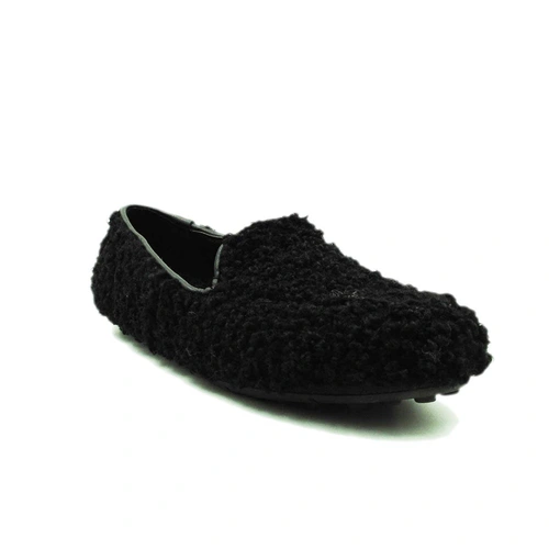 Угги женские мокасины UGG Hailey Fluff Loafers Black фото-2