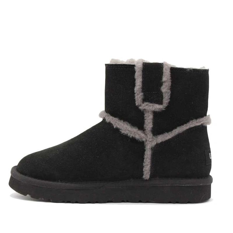 Угги женские ботинки UGG Mini Spill Seam Boot Black фото-3