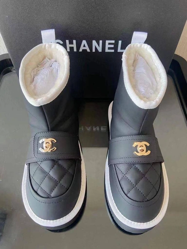 Угги женские Chanel чёрные А5018 фото-4